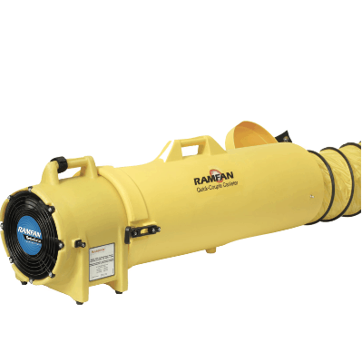 RamFan UB20 8" 115V/240V Blower and Exhauster Incl. Quick-Couple Canister w/25ft duct